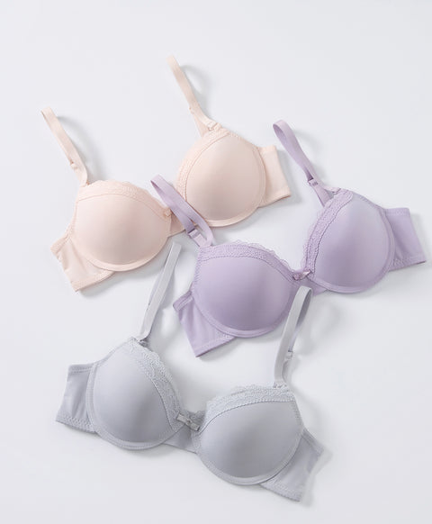 Microfiber Lace Delight Underwired 3/4 Demi Bra