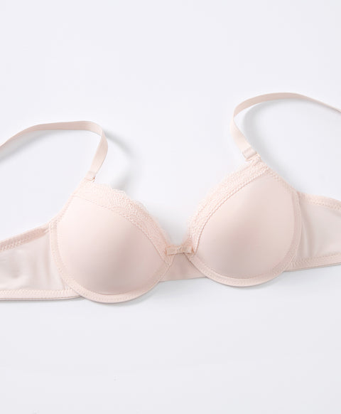 Microfiber Lace Delight Underwired 3/4 Demi Bra