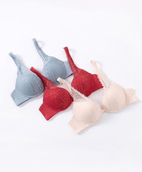 Destiny Romance Wired Deep V Push Up Demi Bra