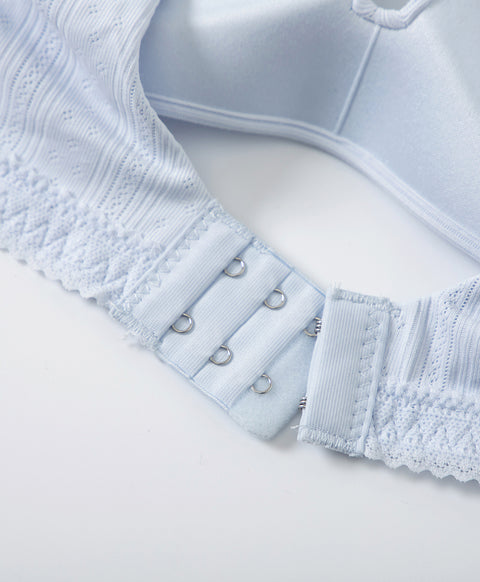 Lace Trim Pointelle Wireless 3/4 Cup Lightly-Lined Bra