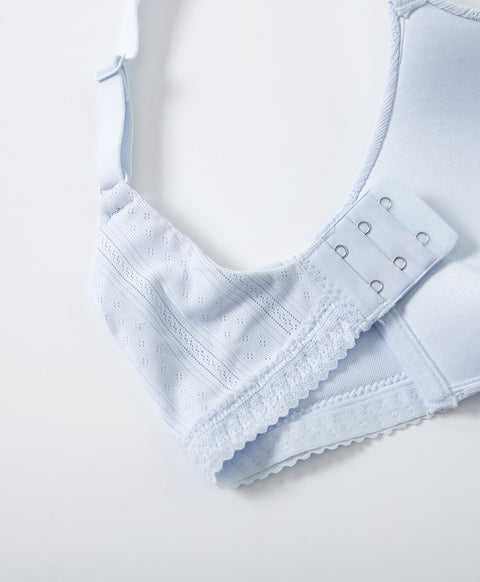 Lace Trim Pointelle Wireless 3/4 Cup Lightly-Lined Bra