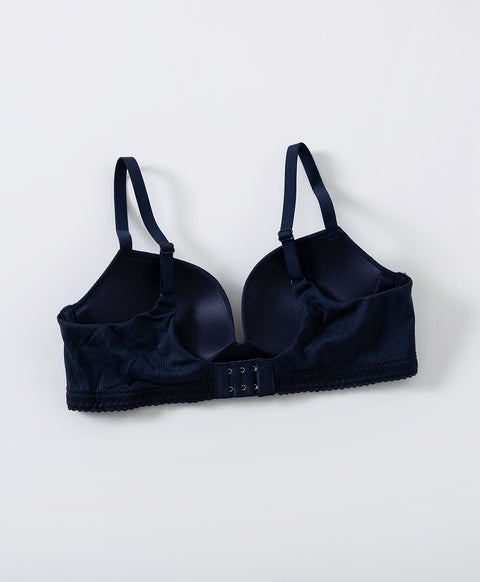 Lace Trim Pointelle Wireless 3/4 Cup Push-Up Bra