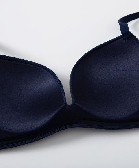 Lace Trim Pointelle Wireless 3/4 Cup Push-Up Bra