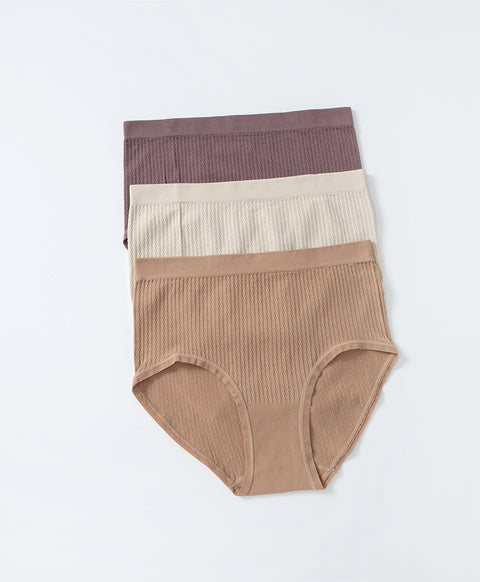 Jacquard Seamless Knit Mid-High Waist Hipster Panties