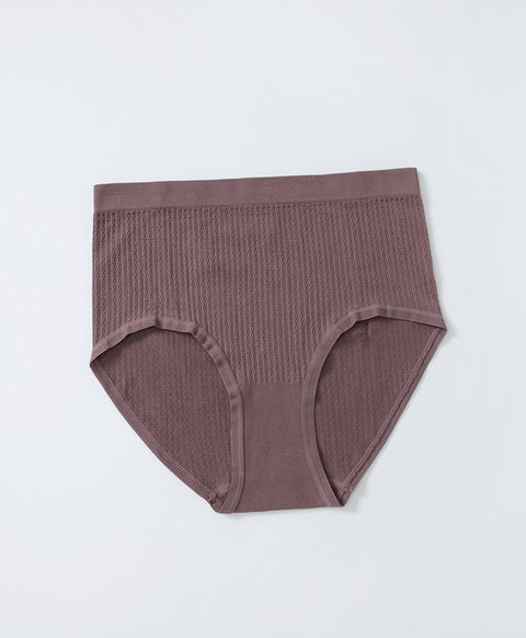 Jacquard Seamless Knit Mid-High Waist Hipster Panties