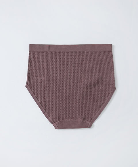 Jacquard Seamless Knit Mid-High Waist Hipster Panties