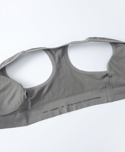 Seamless Knit Sporty Racer-Back V-Neck Front Zip Vest