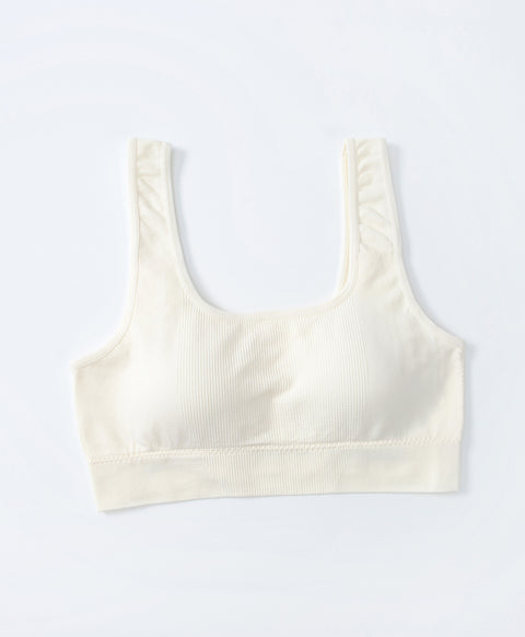 Pure Rib Seamless Knit U-Back Pull Over Vest