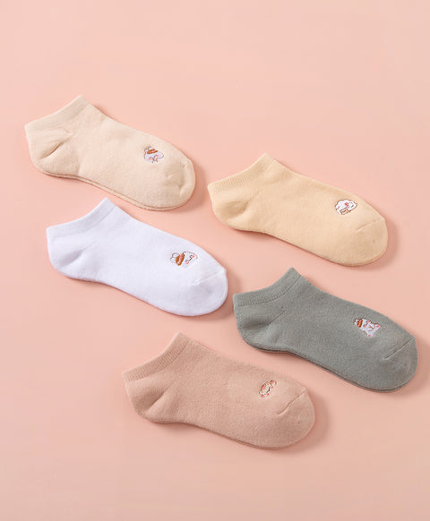 Have A Picnic Day Embroidered Character Ankle Socks
