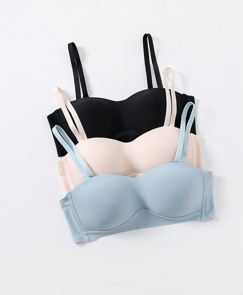 Laminated Seamless Wireless 1/2 Cup Multiway Bra (Blue)