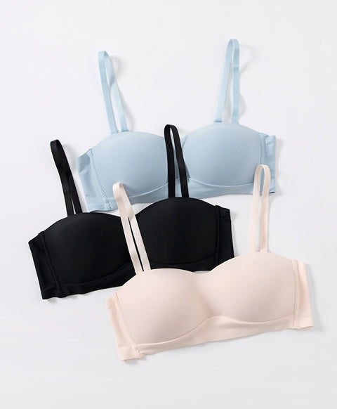 Laminated Seamless Wireless 1/2 Cup Multiway Bra (Blue)