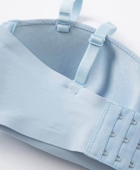Laminated Seamless Wireless 1/2 Cup Multiway Bra (Blue)