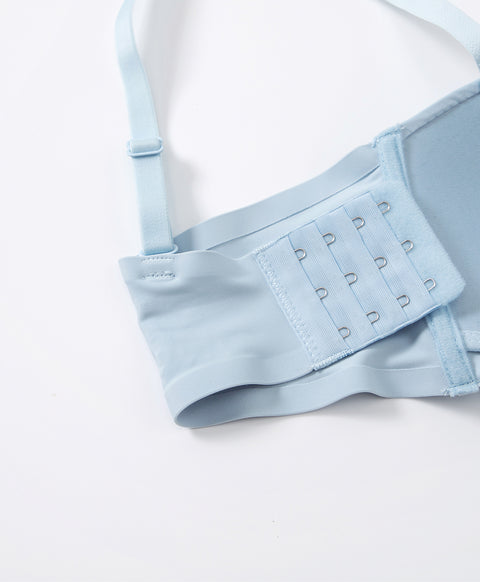 Laminated Seamless Wireless 1/2 Cup Multiway Bra (Blue)