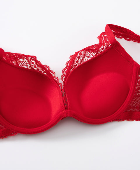 Destiny Romance Lace Wired Deep V Push Up Demi Bra