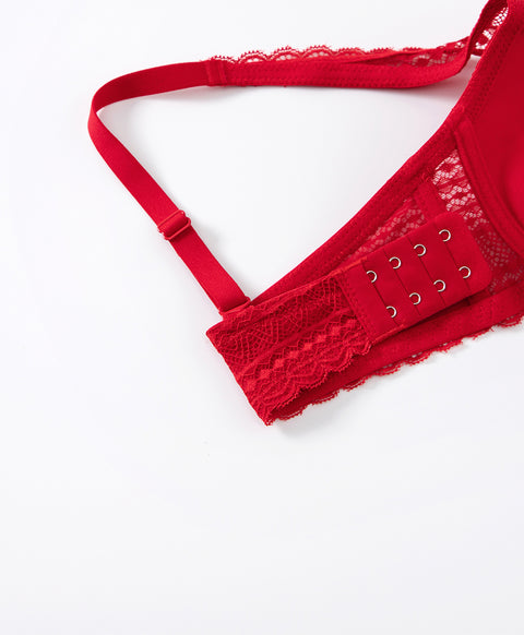 Destiny Romance Lace Wired Deep V Push Up Demi Bra