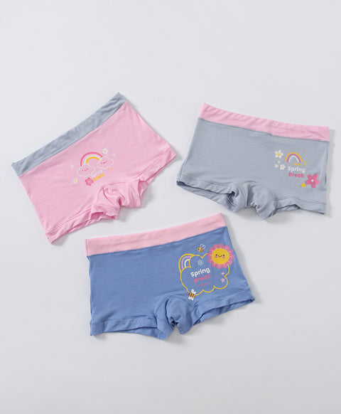 Junior Colorful Rainbow Spring Break Viscose Boxshort Panties