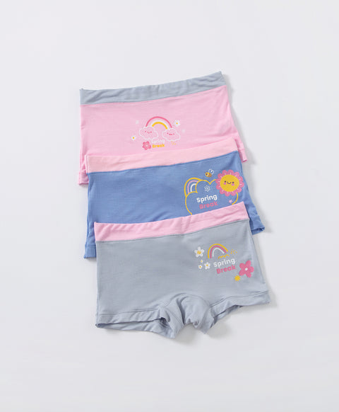 Junior Colorful Rainbow Spring Break Viscose Boxshort Panties