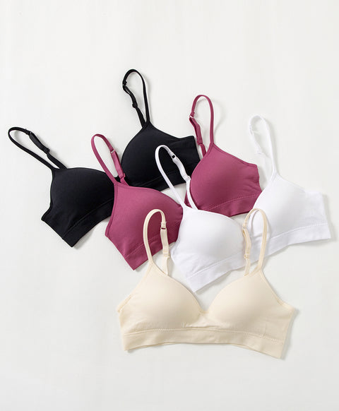 Seamless Basic Triangle Bralette with Back Hooks