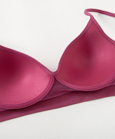 Seamless Basic Triangle Bralette with Back Hooks