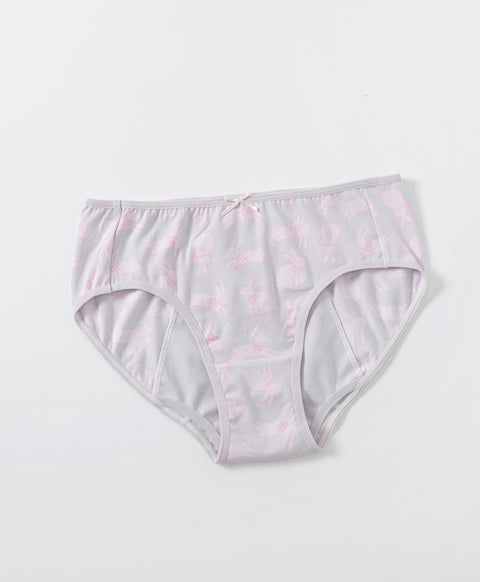 Bunny with Bow Cotton Spandex 2pcs pack Midi Sanitary Panties