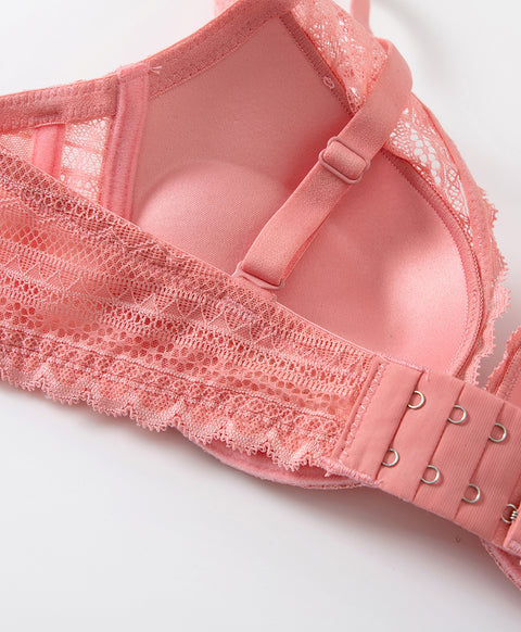 Ethereal Beauty Deep-V Wired Push-Up Lace Bra