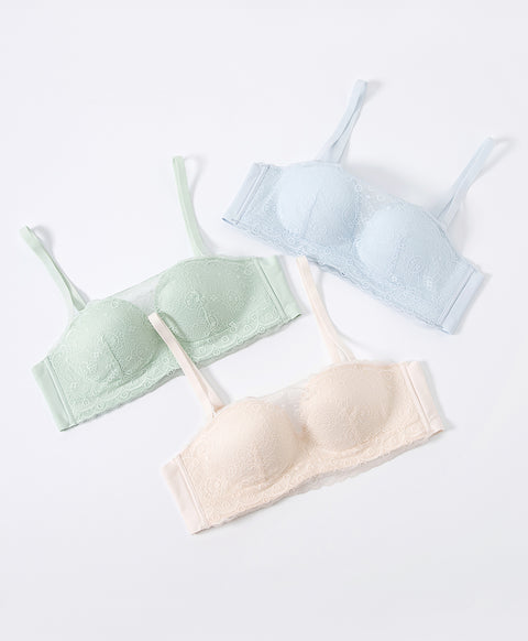 Lace Lolita Wireless Push up Bandeau Multiway Bra