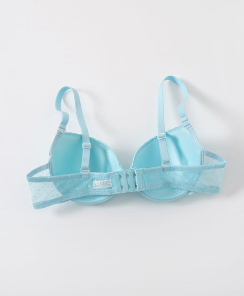 Mesh Polka Dots 3/4 Cup Demi Underwired Bra