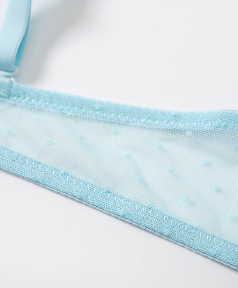 Mesh Polka Dots 3/4 Cup Demi Underwired Bra