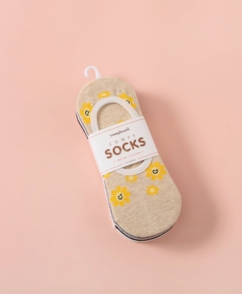 Keep Smiling 5-Pack No Show Socks