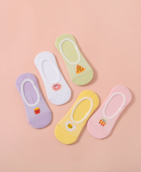 Happy Munchies 5-Pack No Show Socks