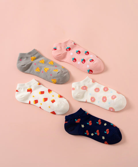 Happy Munchies 5-Pack Ankle Socks