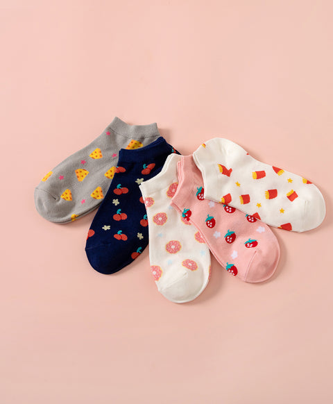 Happy Munchies 5-Pack Ankle Socks