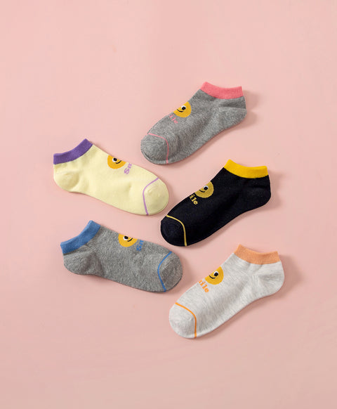 Keep Smiling 5-Pack Ankle Socks