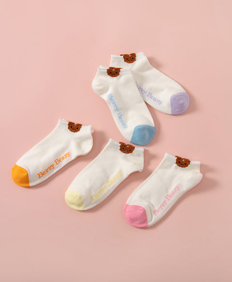 Berry Beary 5-Pack Ankle Socks
