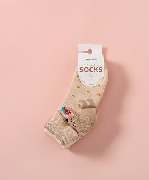 Berry Beary 5-Pack Short Socks