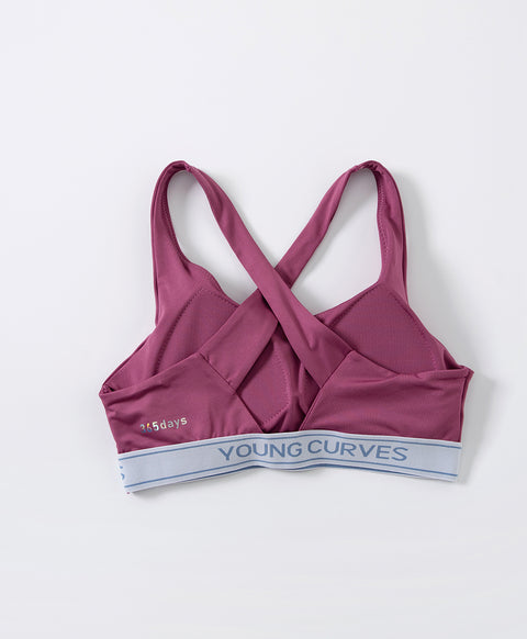 365 Days with Young Curves Athletic Aesthetic Medium Support Microfiber Cross Straps Cropback Pull Over Vest