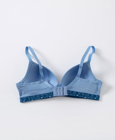 Viscose Contrast Cute Underbust Band Triangle Cup Wireless Bra