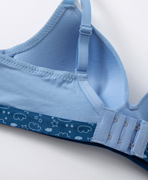 Viscose Contrast Cute Underbust Band Triangle Cup Wireless Bra