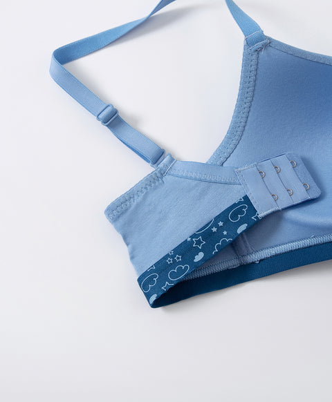 Viscose Contrast Cute Underbust Band Triangle Cup Wireless Bra
