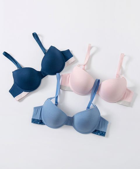 Viscose Contrast Cute Underbust Band 3/4 Cup Wired Bra