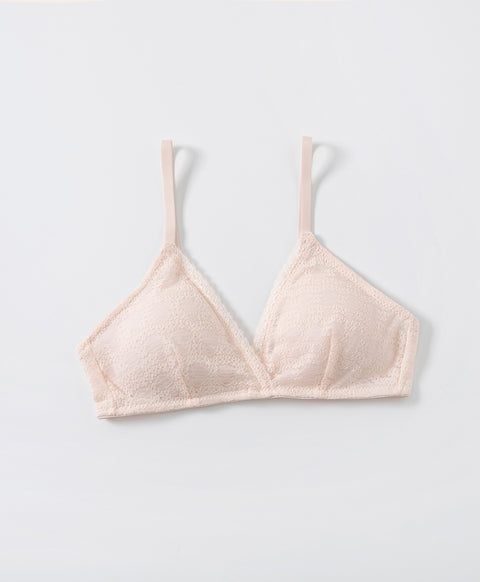 Elegant Floral Lace Triangle Bralette with Back Hook