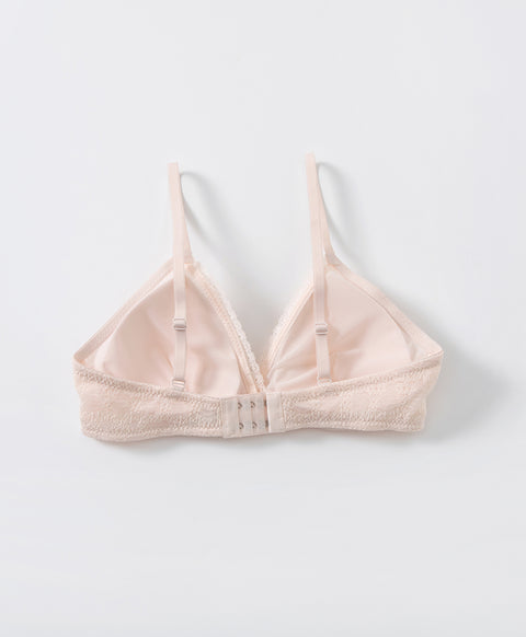 Elegant Floral Lace Triangle Bralette with Back Hook