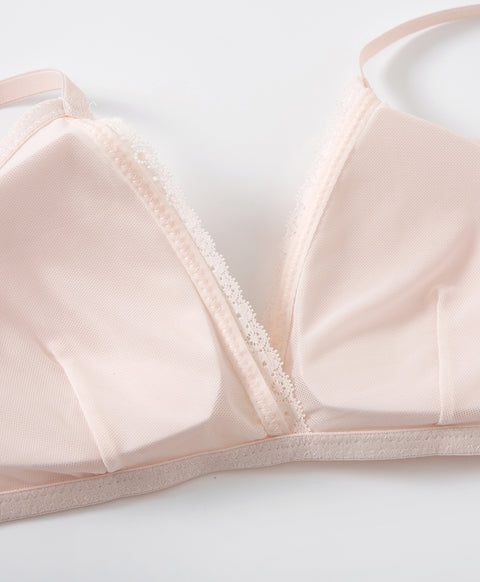 Elegant Floral Lace Triangle Bralette with Back Hook