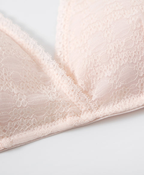 Elegant Floral Lace Triangle Bralette with Back Hook