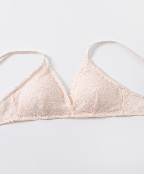 Elegant Floral Lace Triangle Bralette with Back Hook