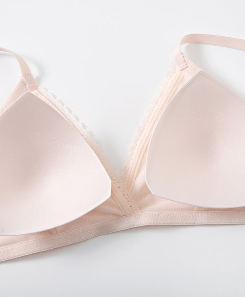 Elegant Floral Lace Triangle Bralette with Back Hook