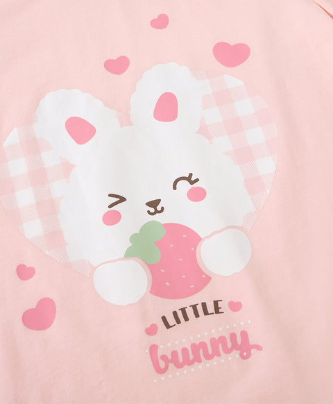 Junior Checkers Bunny GIRLS Top & Shorts PJ Set