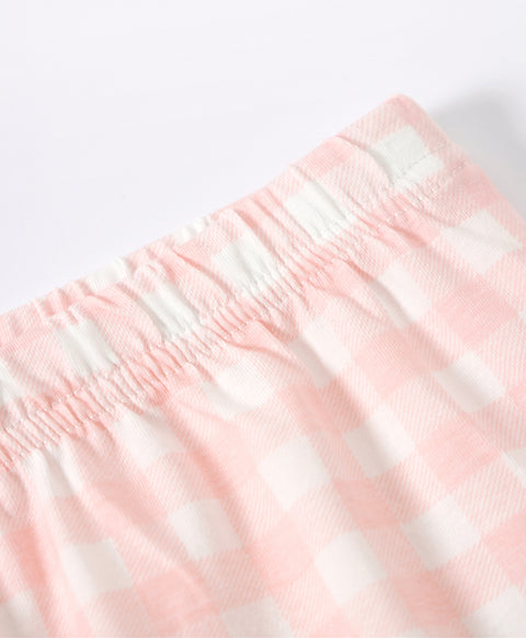 Junior Checkers Bunny GIRLS Top & Shorts PJ Set