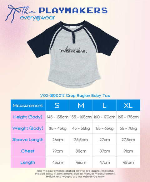 The Playmakers Crop Raglan Baby Tee