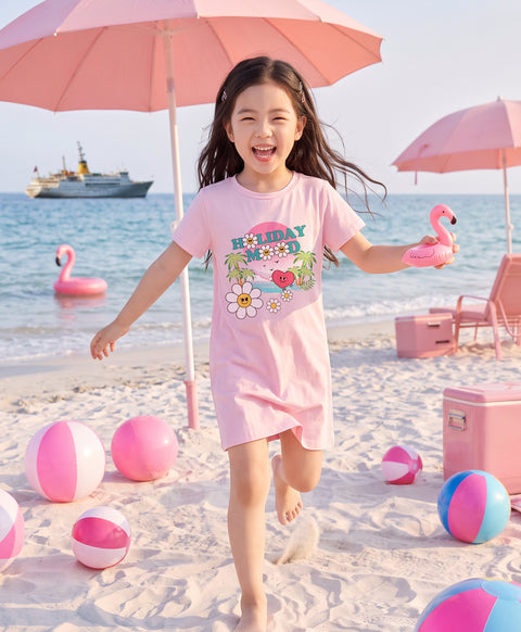 Junior Resort of Heart Short Sleeves Sleep Dress